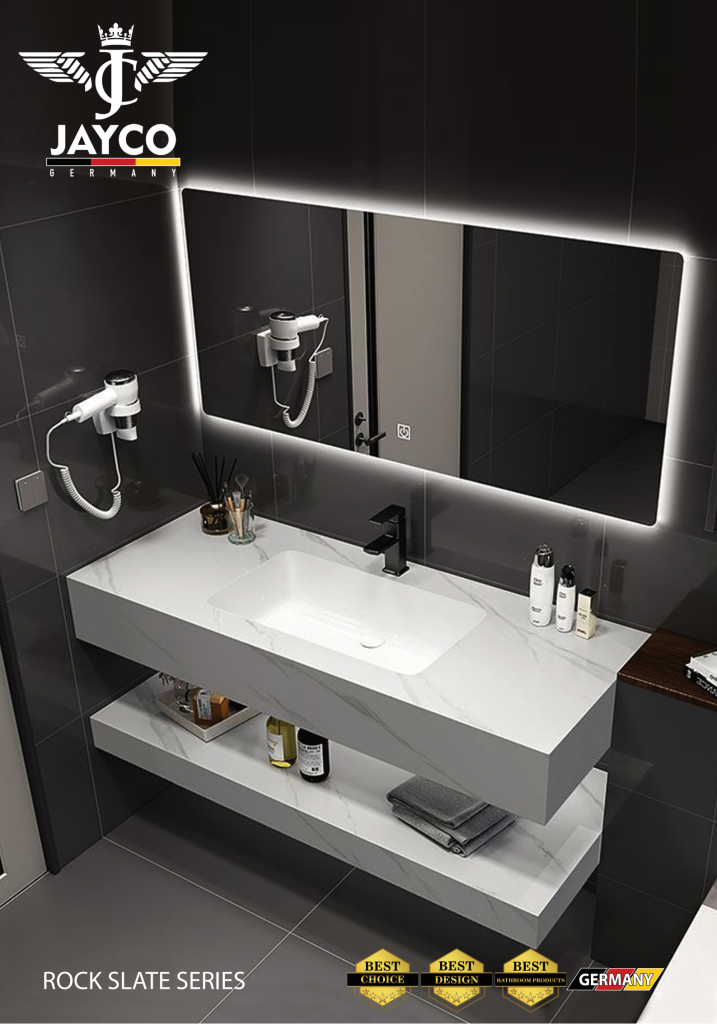 Cabinet Stone and Mirror